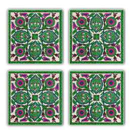 Hermia Conjunto de 4 Alfombrillas de Cristal de Piedra Natural Multicolor